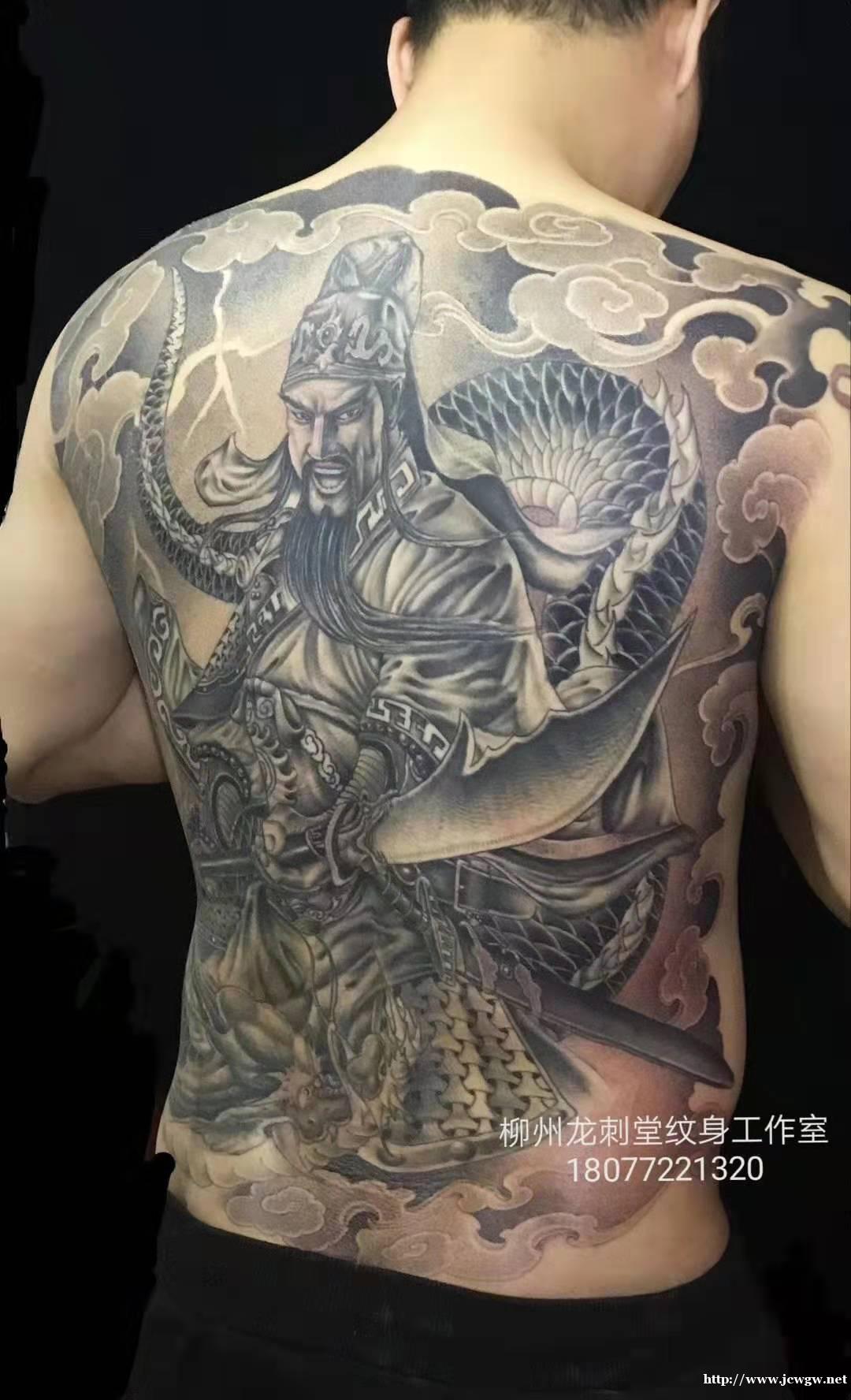 满背关公-柳州纹身作品-柳州商品标题