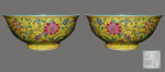 英国亨利拍卖有限公司之珐琅彩黄地花卉纹碗