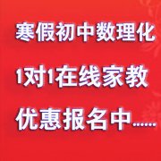 初中数理化1对1网络家教，预习新课，复习学过的课程