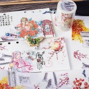 来图定制中国风宫廷美景手帐素材和纸胶带