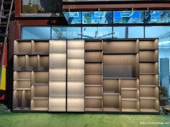 生产定制现代简约不锈钢铝蜂窝拆装展示柜