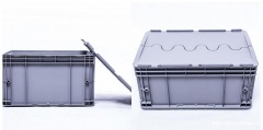 重庆江北600-280物流箱 五金零件塑料箱 带盖物流周转箱