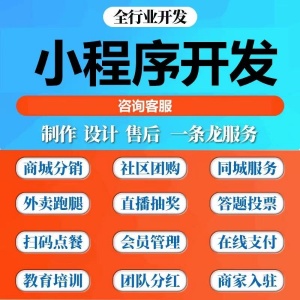 小程序开发定制公众号分销商城搭建设计点餐外卖跑腿超市模板制作